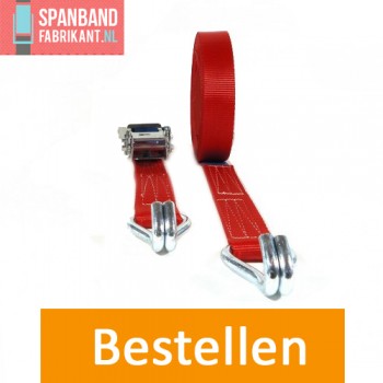  2 delig spanband met ratel & haken 50 mm, 12 m / LC 2000 kg / 4000 kg, Blauw